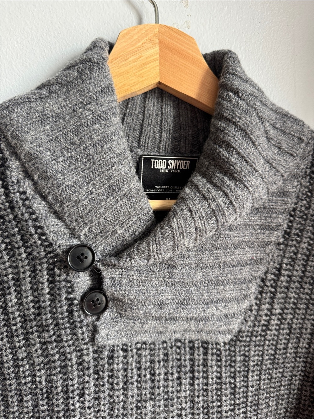 Todd Snyder Gray Shawl Collar Button Cardigan Sweater